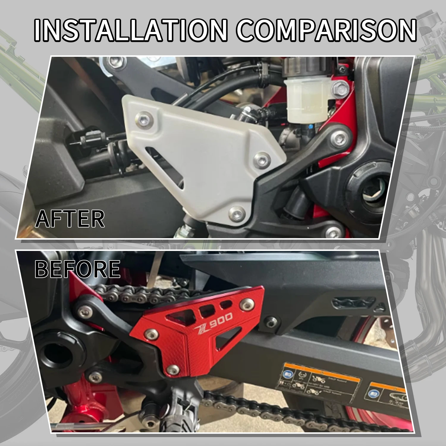 

Motorcycle Accessories Foot Rest Pegs Pedal Guard Extensio Z-900 FootPeg Footrest Heel Plates For Kawasaki Z900 Z 900 2017-2024