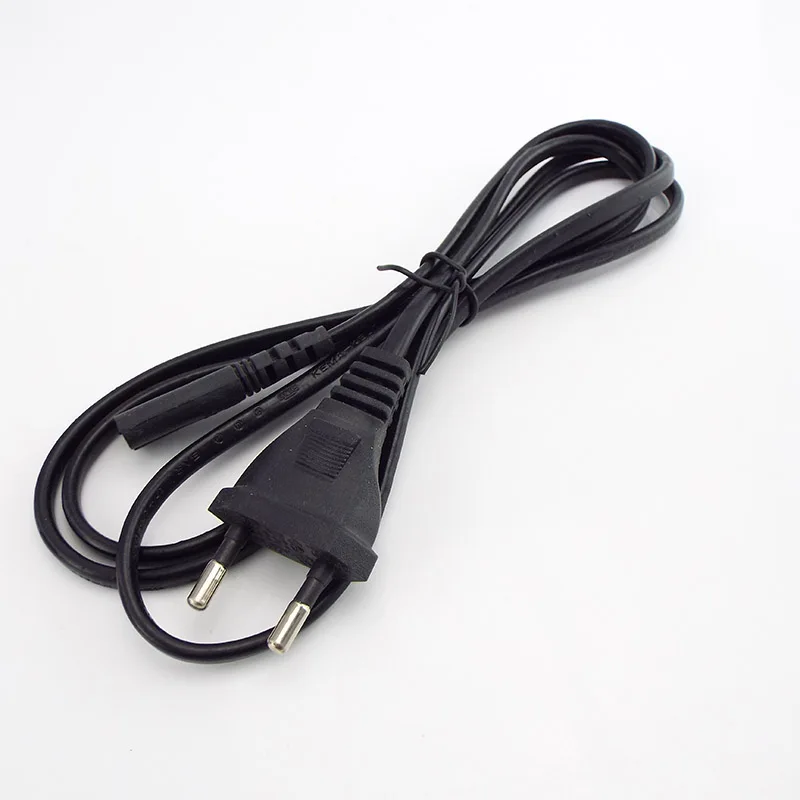 2-Prong Pin Lead Wire connecter  EU US Power Supply Cable plug electrical line wire 1.4M 2ft AC Power adapter extension Cord A4