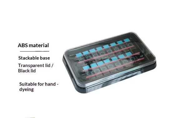 microscope-slide-abs-staining-tray-stackable-base-holds-20-slides-with-transparent-black-lid-for-manual-ihc-histology-staining
