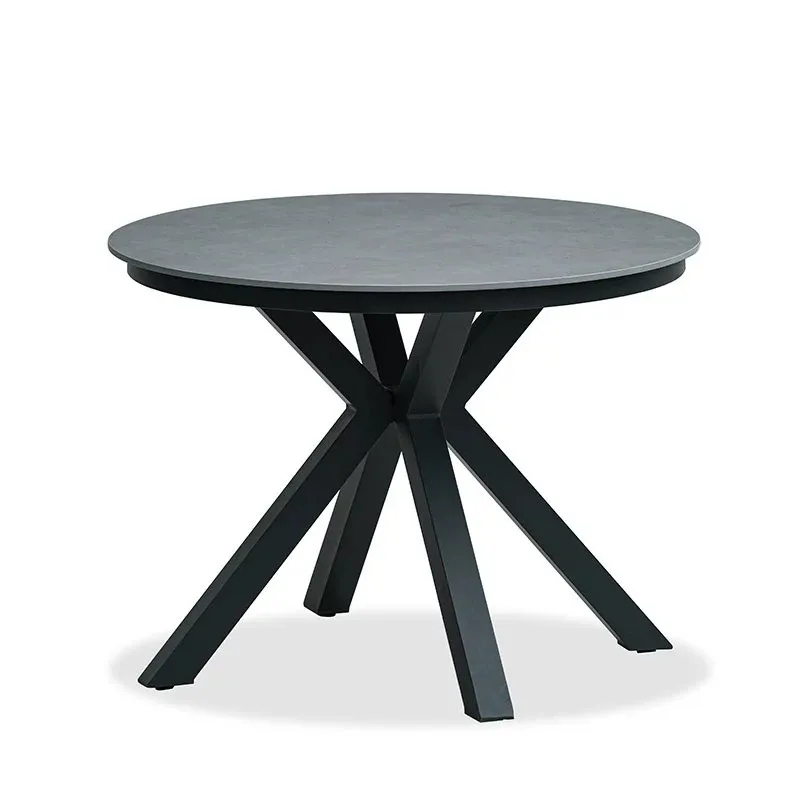 

Садовый стол и стулья для виллы, комплект для улицы: обеденный стол из каменной плиты и стулья для двора.