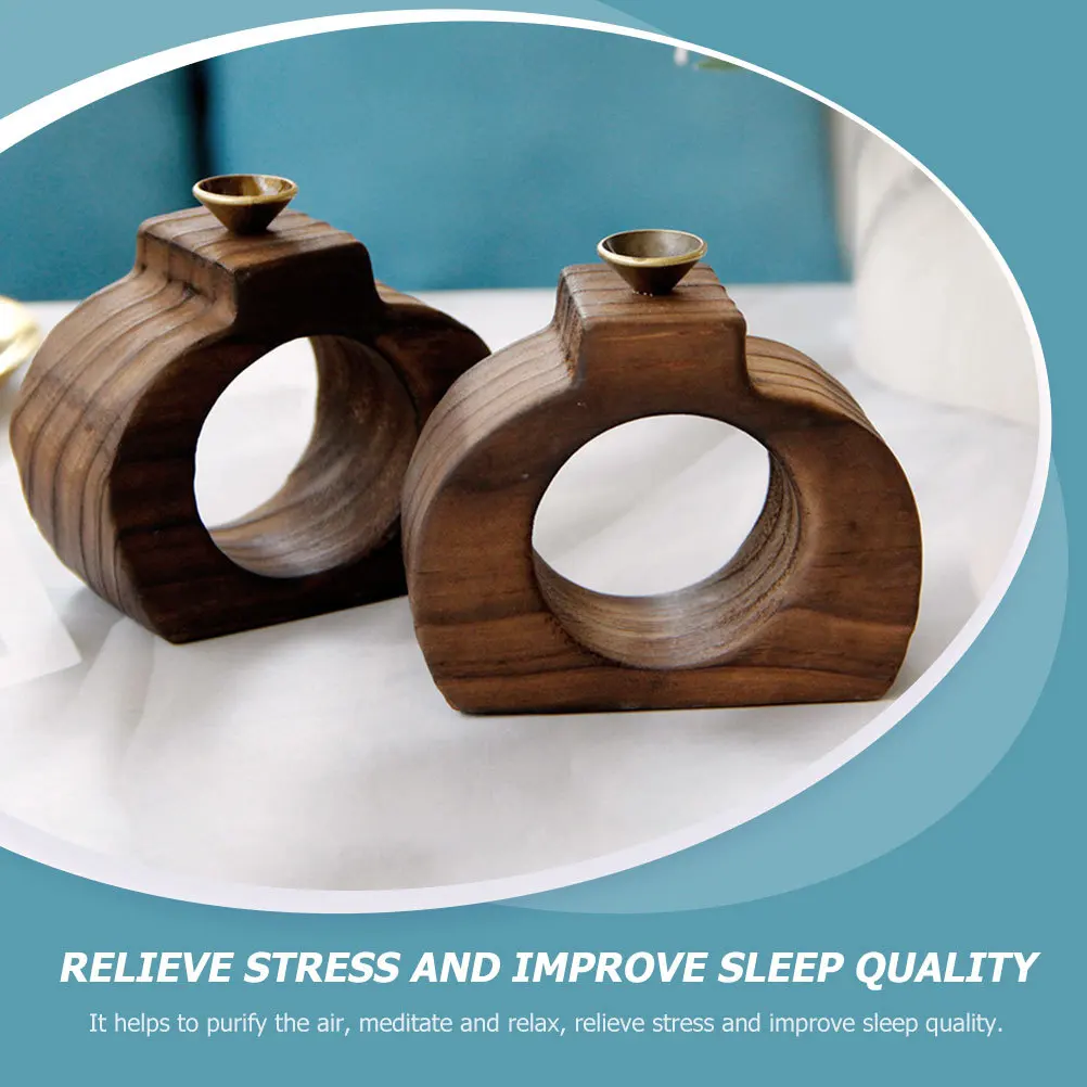 Backflow Incense Burner Wooden Aroma Stove Adornment Indoor Use Relaxing Atmosphere Stress Relief Home Office Meditation Yoga