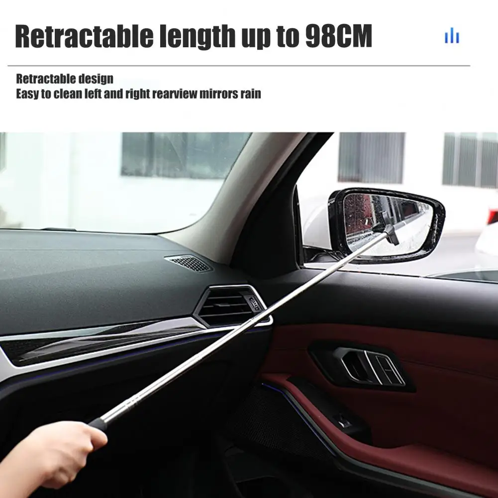 

Car Mirror Wiper Pe Natural Rubber Car Scraper Telescopic Long Handle Car Side Mirror Squeegee Multifunctional Rubber for Auto