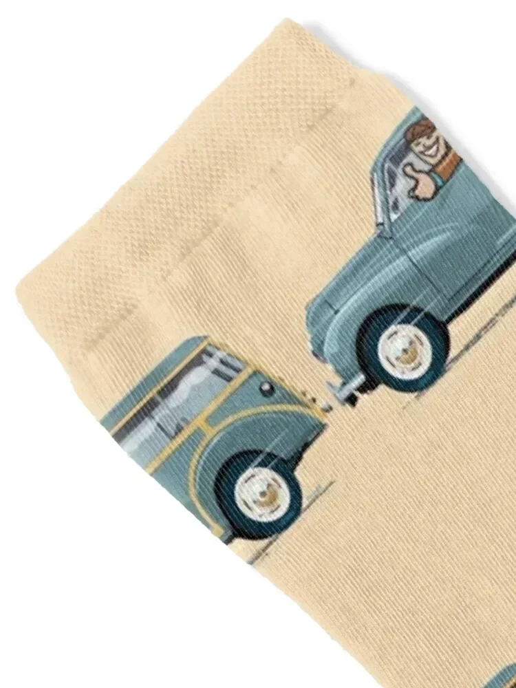 Smoke Grey Morris Minor Traveller (left hand drive) Socks cycling custom sports Socks For Girls Men's