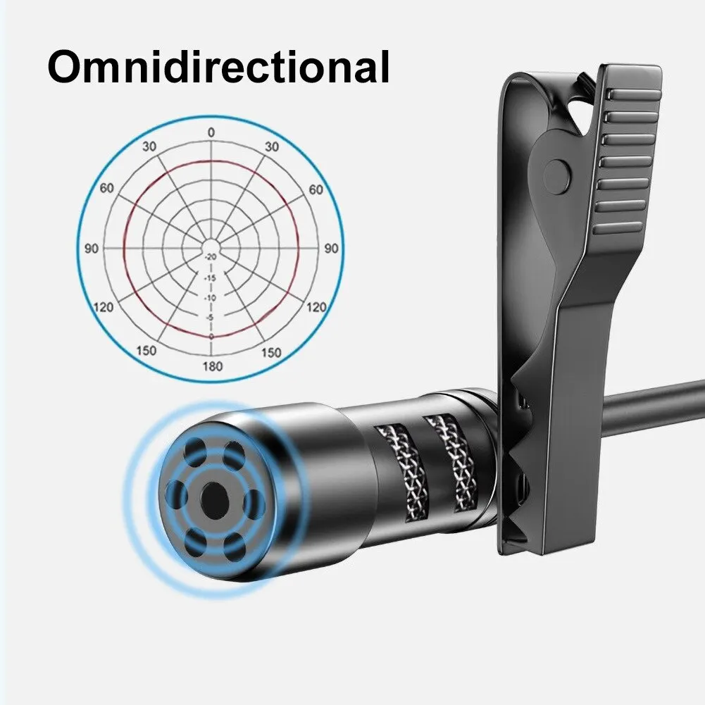 Usb Cable Clip On Microphone Computer Recording 3.5mm Microphone Type C Mini Portable For Tiktok Live Broadcast Noise Reduction