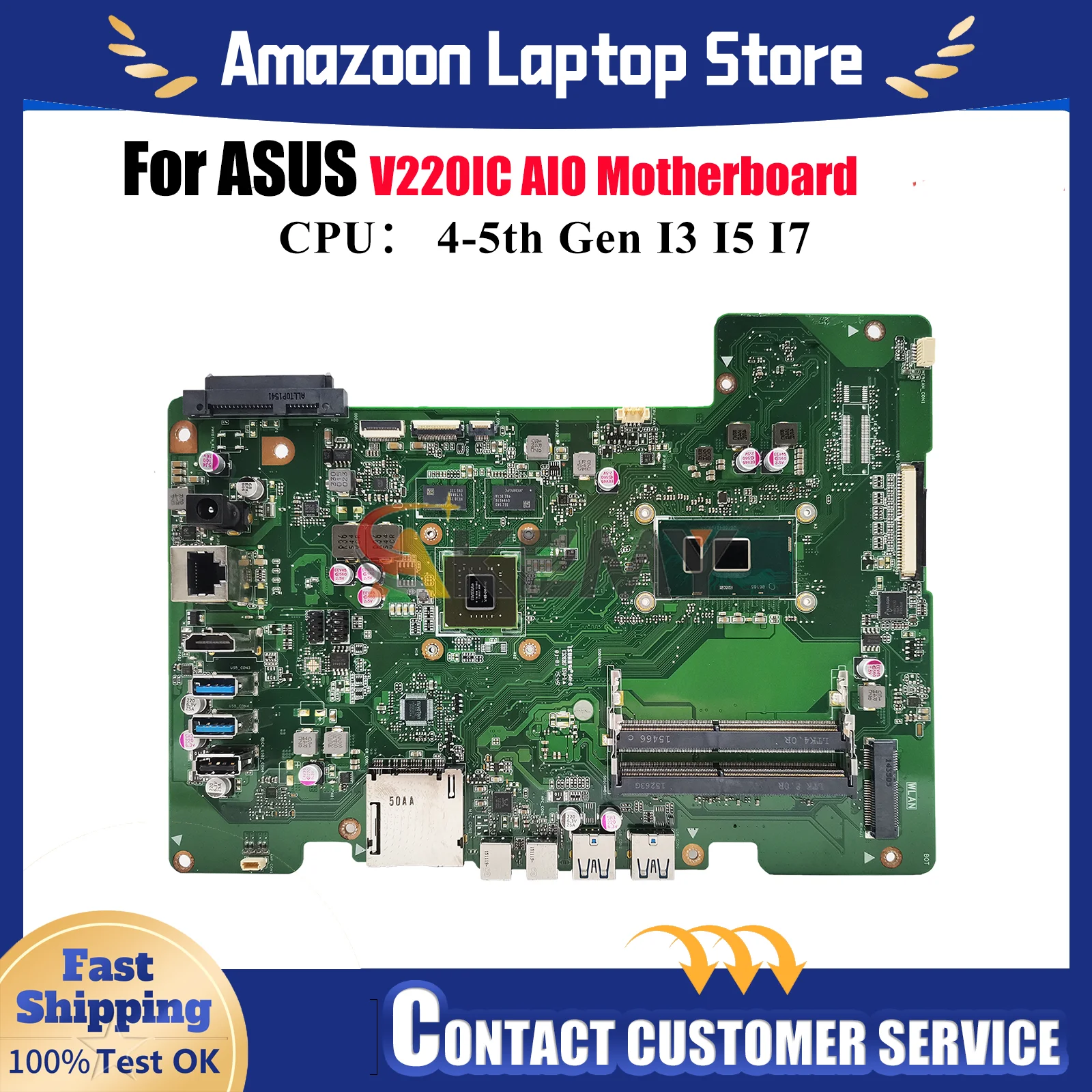 

V220IC Motherboard For ASUS Vivo AiO V220IC V220IB V220I V220IA Mainboard With I3 I5 I7 CPU 100% tests OK fast shipping stk