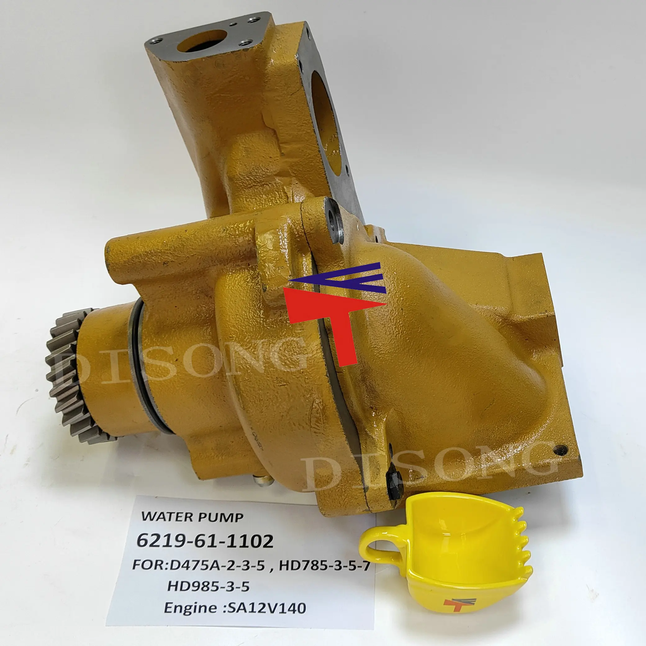 water pump 6215-61-1500 6219-61-1102 for HD785 HD985 Buildozer D475A engine 12V140 6219611102 QST30 4096427 4090031 4067834