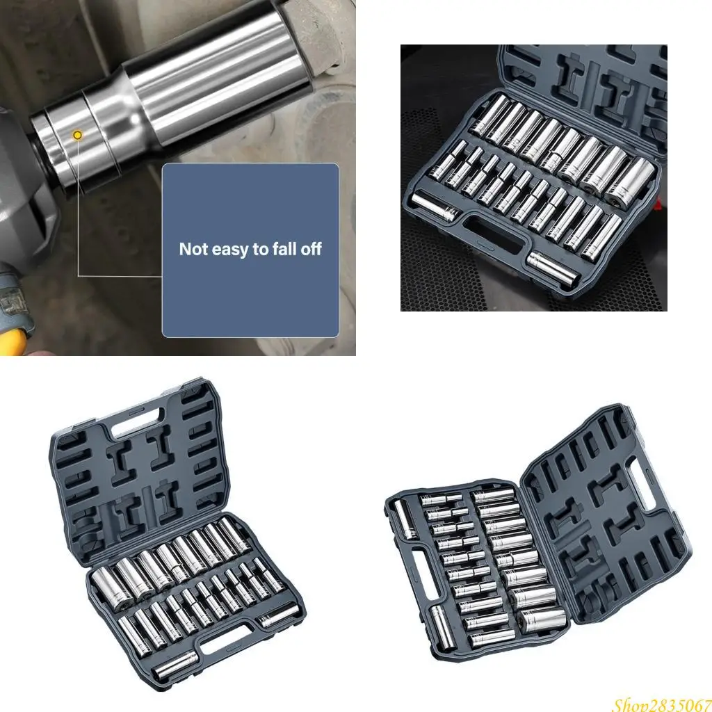 

20pc 8-32mm Drive 6 Point Carbon Steel Impact Socket with Storage Box 831F
