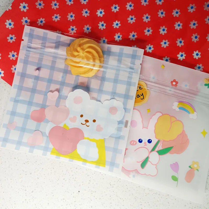Plastic Ziplock Bags Cartoon Nuts Candy Cookie Chocolate Gift Packaging Party Favor Zipper Wrapping Supplie Soap Bag 13.5x13.5cm