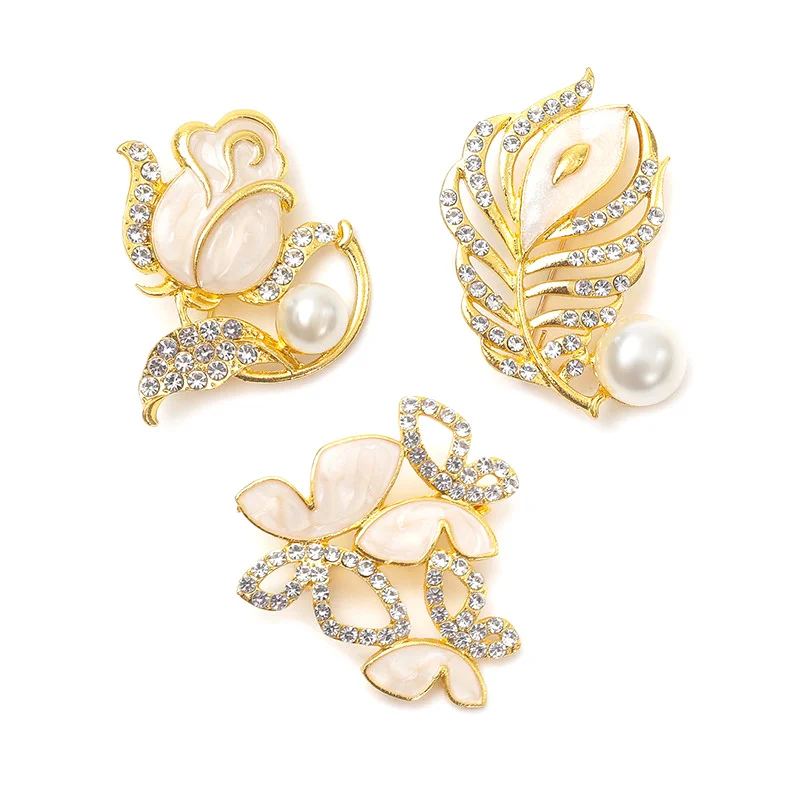 Broche papillon tulipe perle minimaliste de luxe pour femmes et filles, corsage de biscuits exquis, accessoires de bijoux, cadeaux