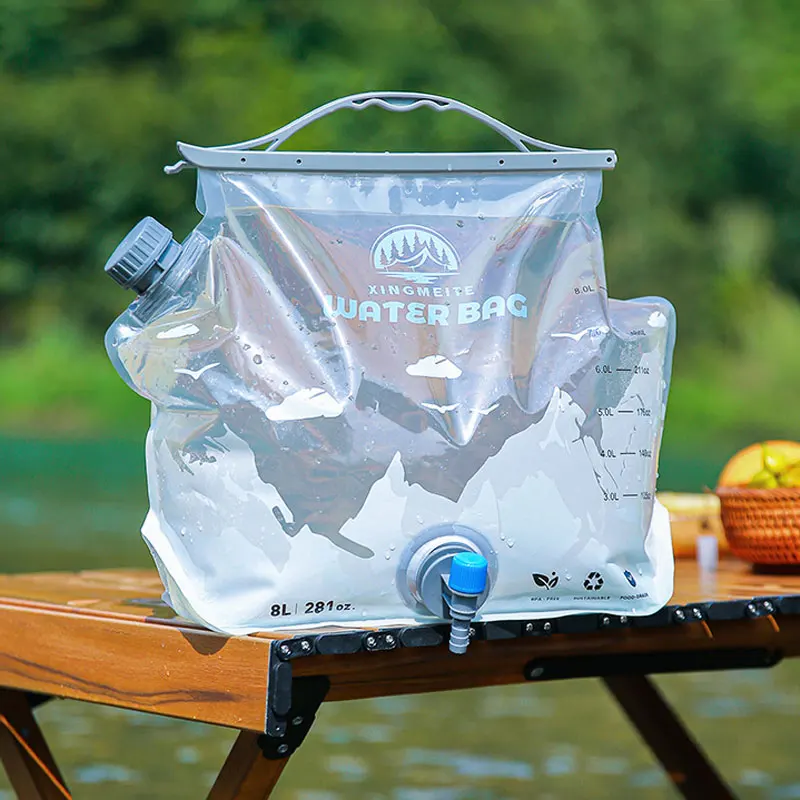

8L Collapsible Water Storage Bag with Faucet Portable Outdoor Picnic Camping for Car Travel Hiking Backpacking Camping Equipment