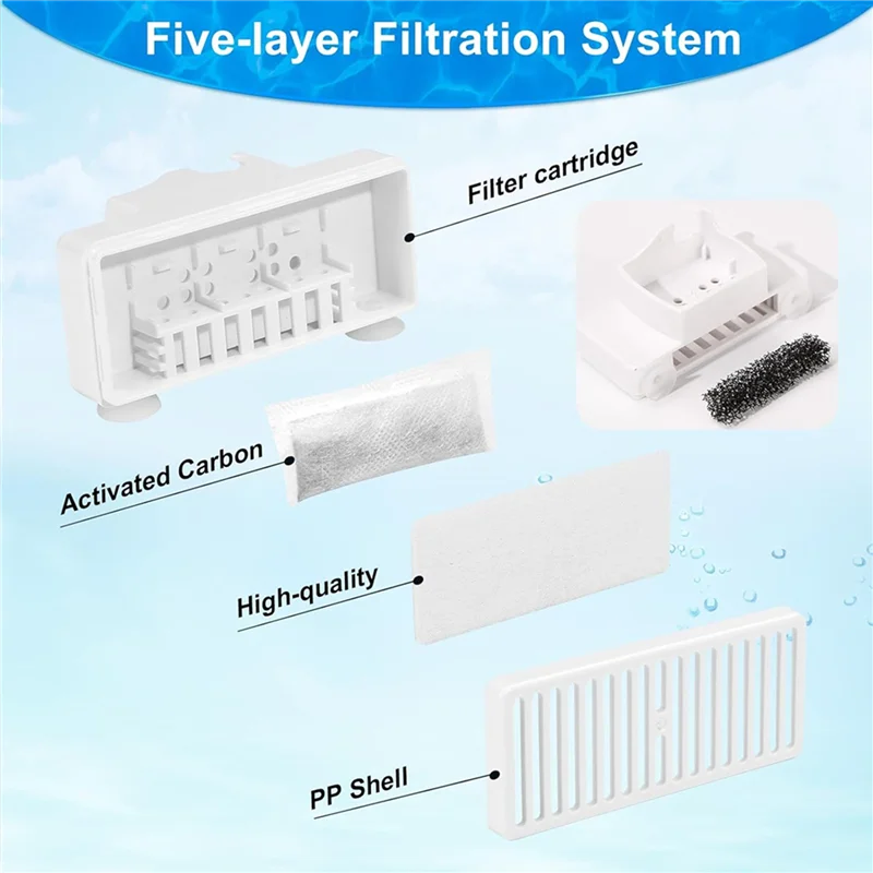 

AONEQ-6X T-Shaped Filters Pet Water Fountain Filter Refill For Pioneer Mini Vortex And Swan Pet Drinking Fountain A