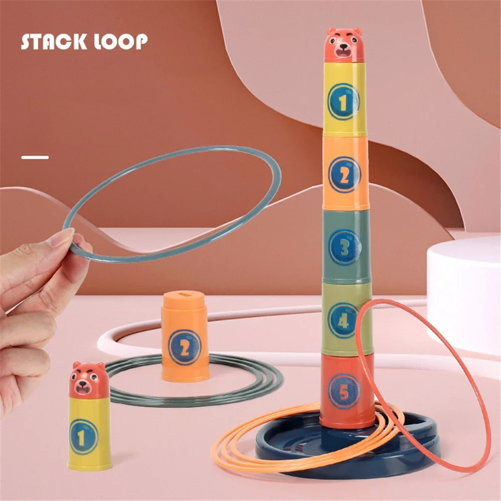 Baby Toys Circle Throwing Pile Tower Early Educational Toy For Babies Educational Baby Gift Stacking Toy For Children ParentGame