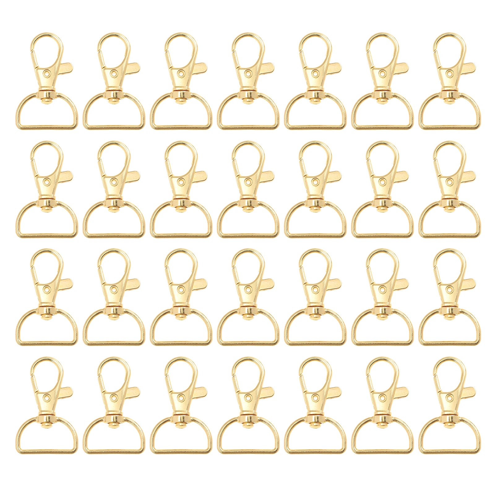 

35pcs Rotating Keychain Claw Clasps Golden Aluminum Alloy Large D Ring Hooks Jewelry Making Supplies Lobster Snap Hook