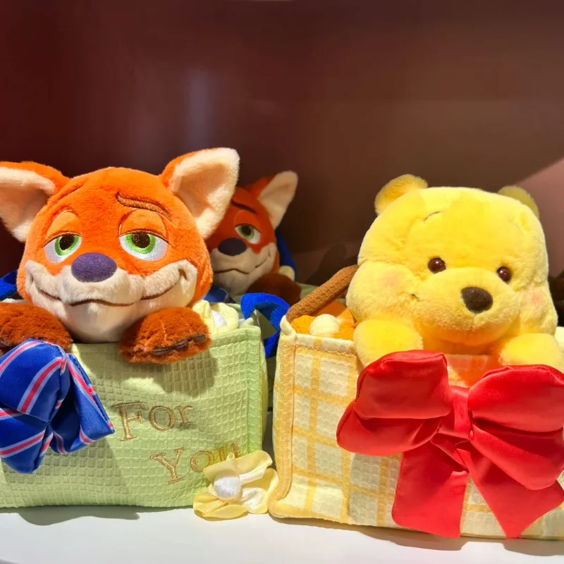 Em estoque genuíno disney oficial doce flor cesta scrooge winnie boneca brinquedo de pelúcia saco de mão presente de aniversário sênior