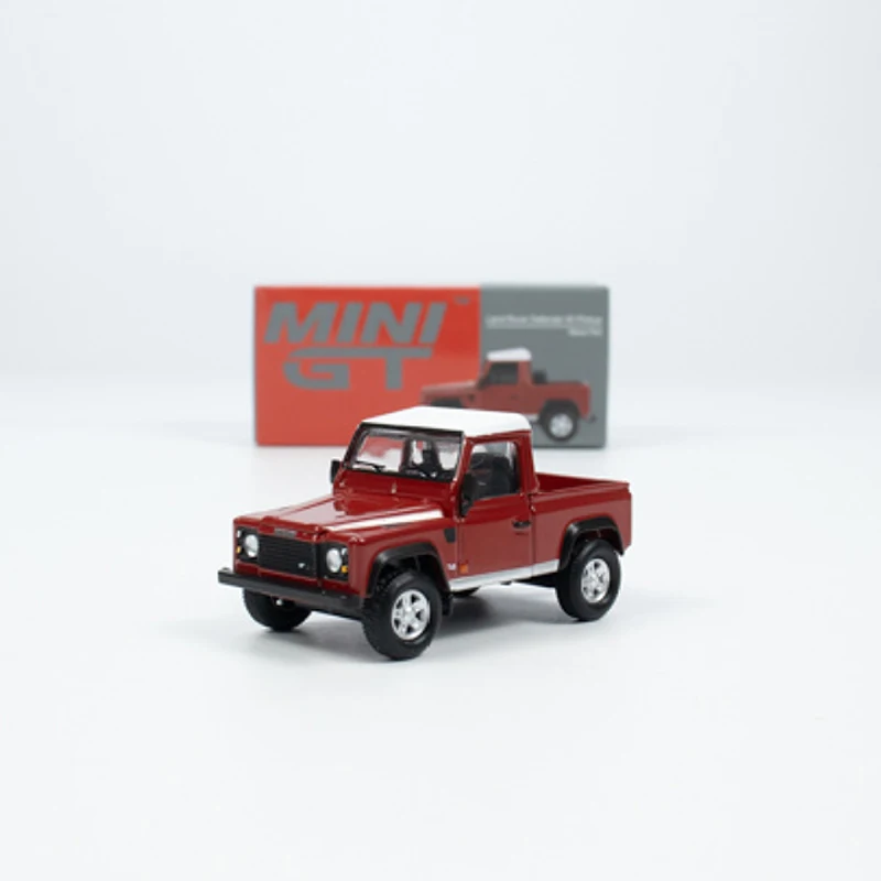 MINI GT 1:64 Model Car Land R Defender 90 Pickup Masai Red #323