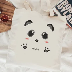 Panda shopping bag borsa canvas shopping shopper bolsas de tela bolso bag sacola juta fabric bolsa compra grab