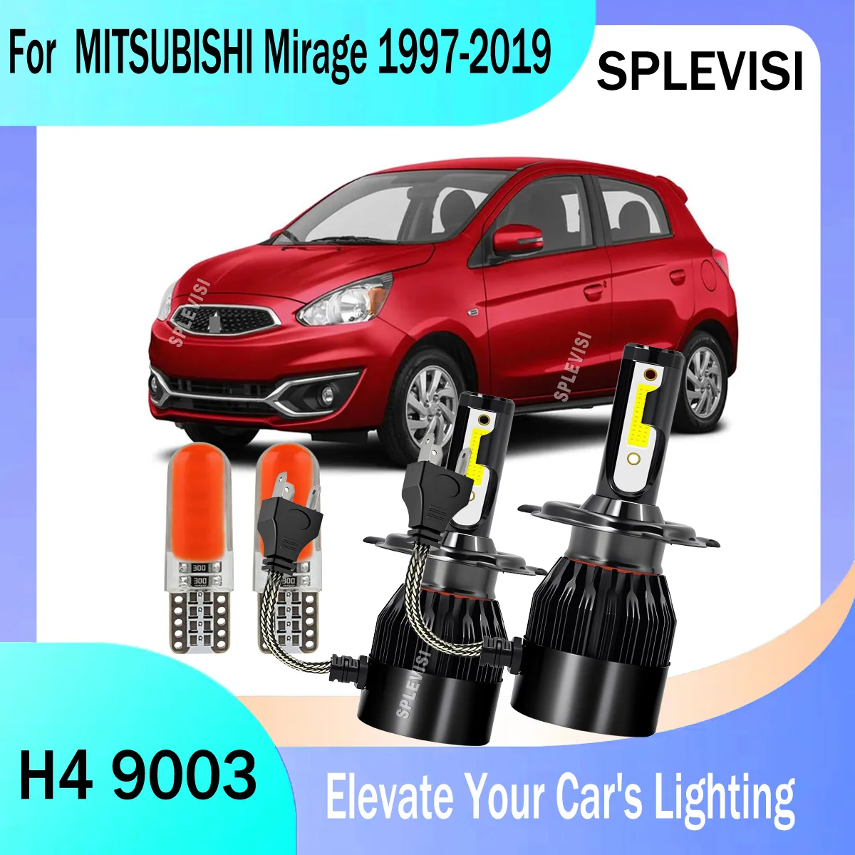

LED H4 9003 Headlamp Bulbs powerful high-low beam - For MITSUBISHI Mirage 1997 1998 1999 2000 2001 2002 2003 2004 2005-2019