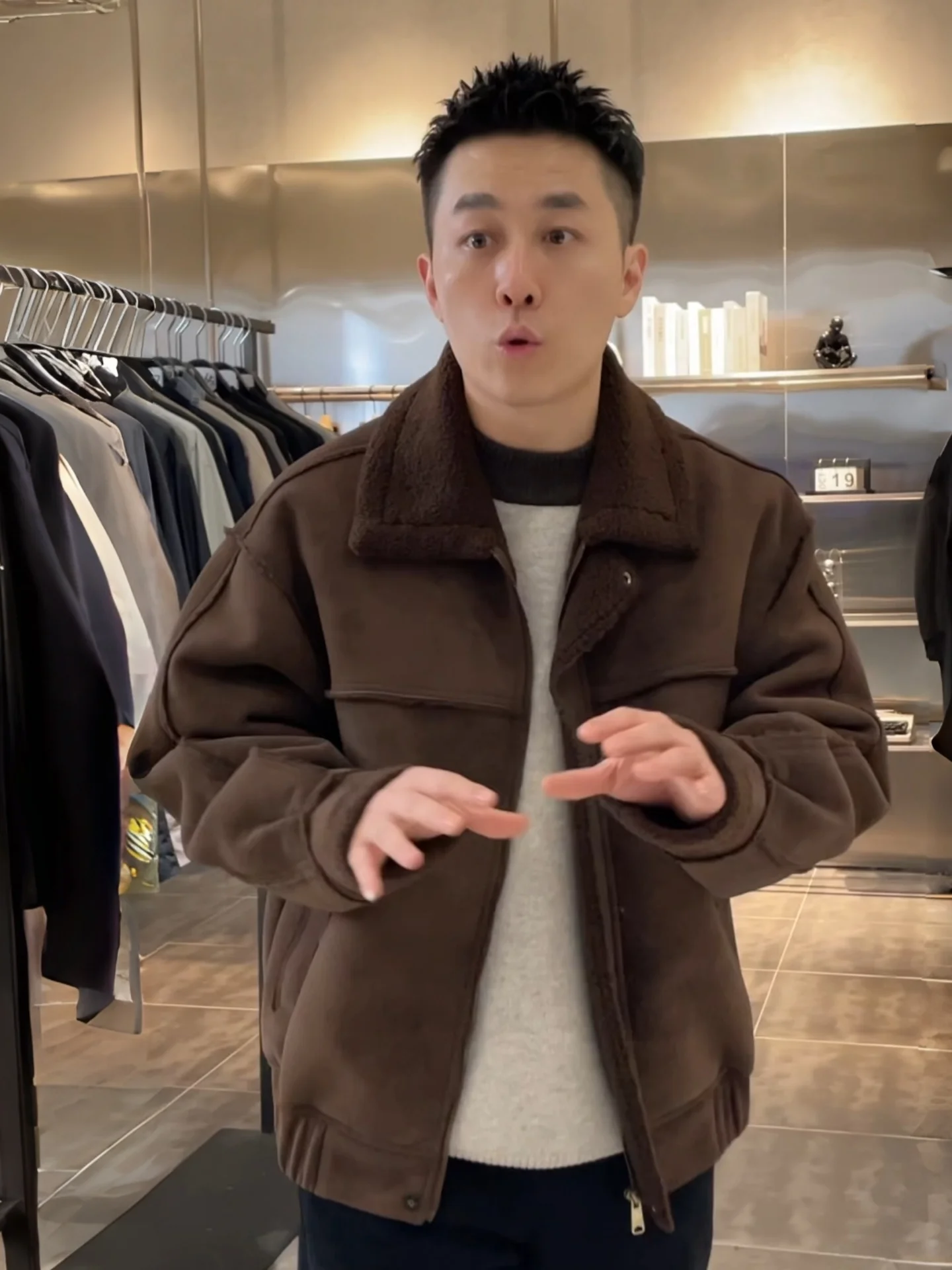 

Мужское модное зимнее пальто с воротником-стойкой на молнии, кожаное пальто с мехом, теплое универсальное пальто в американском стиле ретро, повседневное уличное пальто...