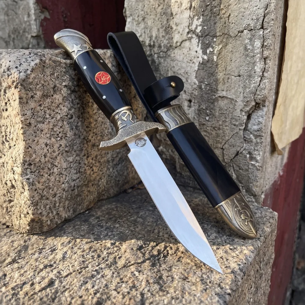 Full Tang Hunting Fixed Knife ABS Handle 440C Blade with Sheath Outdoor Adventure Collection Tool