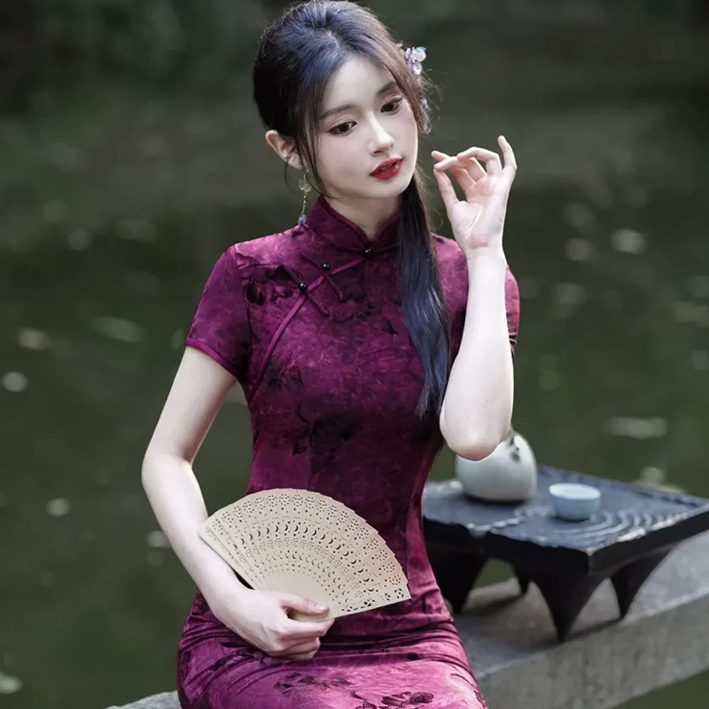 Ethnische Stil Mode Kleidung Vintage Kleid für Frauen Kleidung Streetwear Traditionelle chinesische Kleidung Cheongsams Chinesisches Qipao