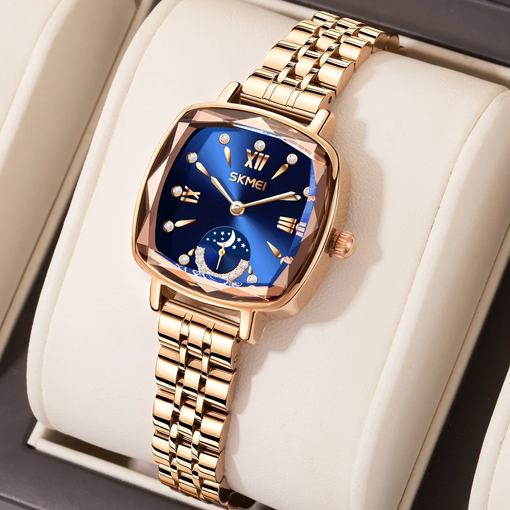 

SKMEI LLuxury Watch для женщин, водонепроницаемые кварцевые женские часы из нержавеющей стали, женские часы высокого качества, элегантные женские часы