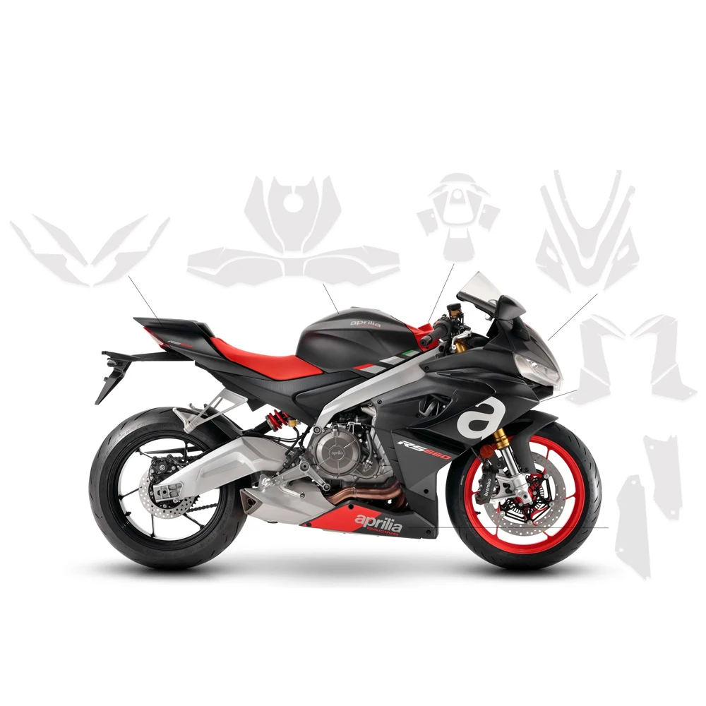 อุปกรณ์เสริมมอเตอร์ไซค์สำหรับ Aprilia RS 660 RS660 PPF สีฟิล์มใสสติกเกอร์ป้องกันรอยขีดข่วนของตัวรถ TPU