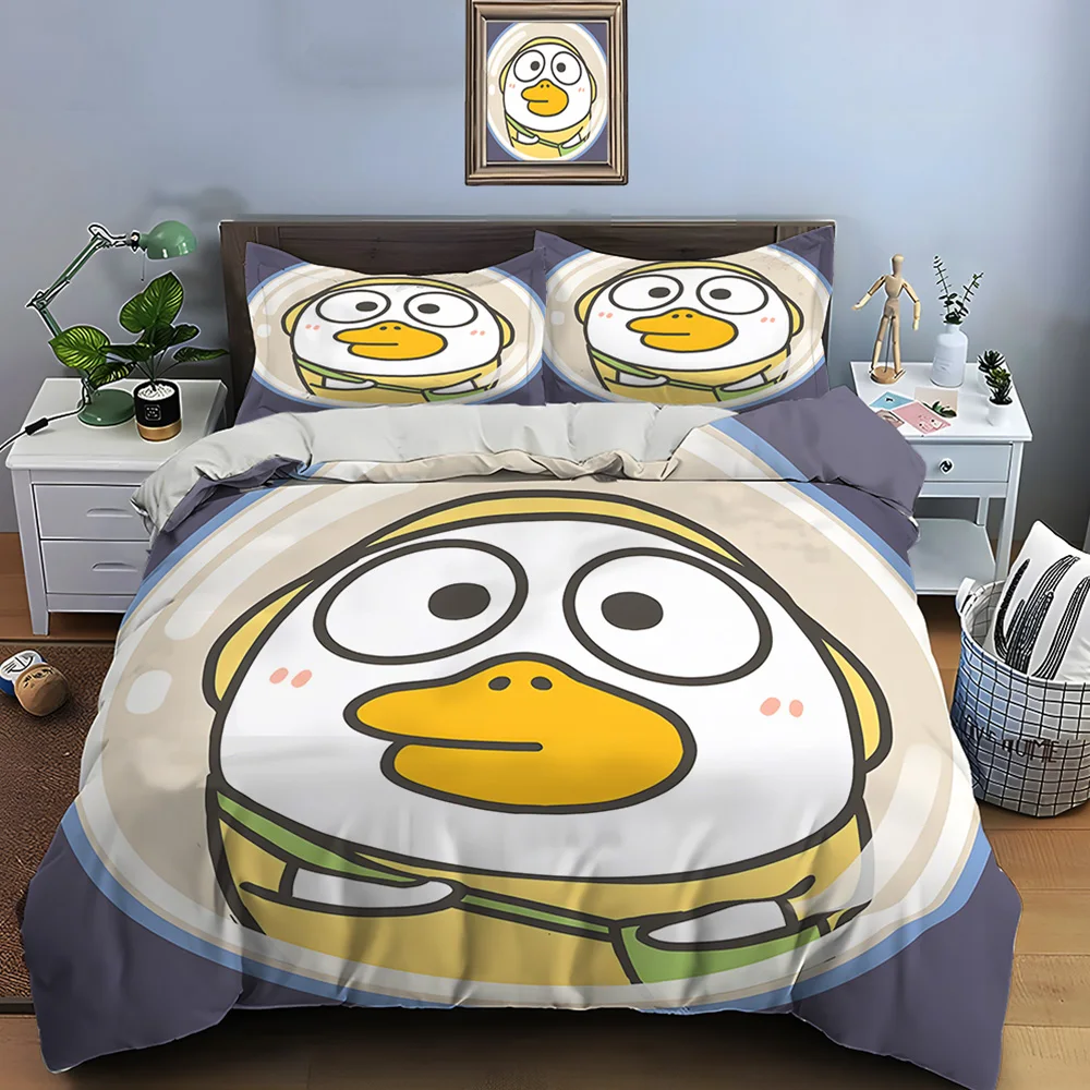 Wide-angle lens cartoon duck Print Soft Comfortable Duvet Cover Bedding Set Included 1*Duvet Cover  2*Pillowcases Luxury gifts