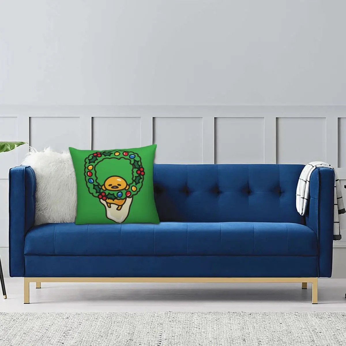 Christmas Gudetama The Lazy Egg Pillowcase Double-sided Printing Fabric Cushion Cover Decoration Pillow Case Cover Home Zippered