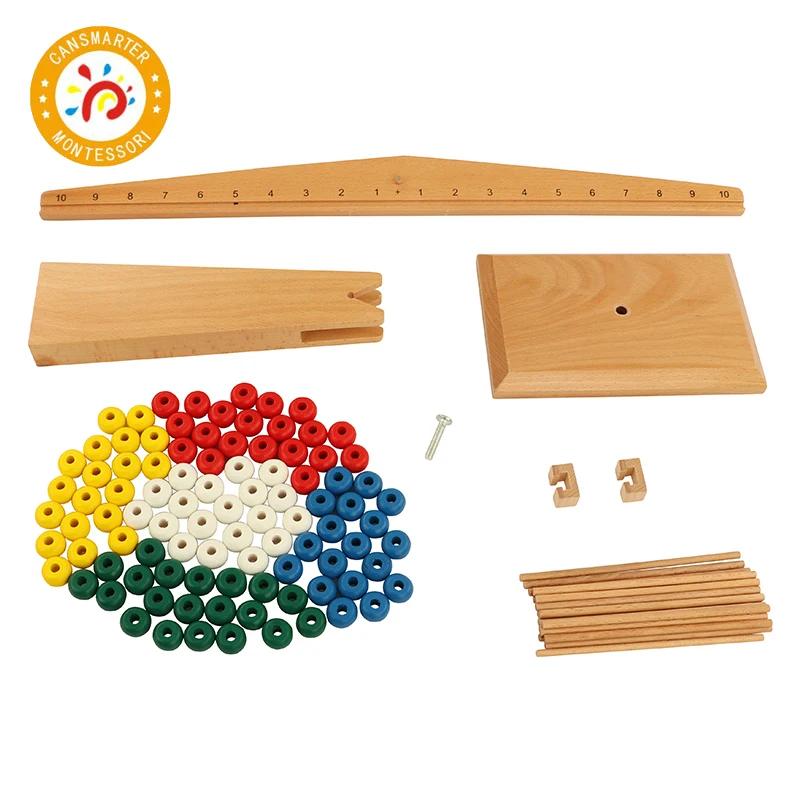 Montessori Materiaal Houten Weegschaal Rekenkundige Balans Kleurrijke Math Vroeg Home School Leermiddelen Puzzels Speelgoed