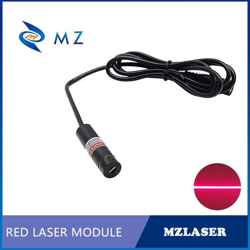 Linha vermelha módulo do diodo laser com adaptador, focalização ajustável, categoria industrial, D12 mm, 638nm, 10mw, 20mw, 3V