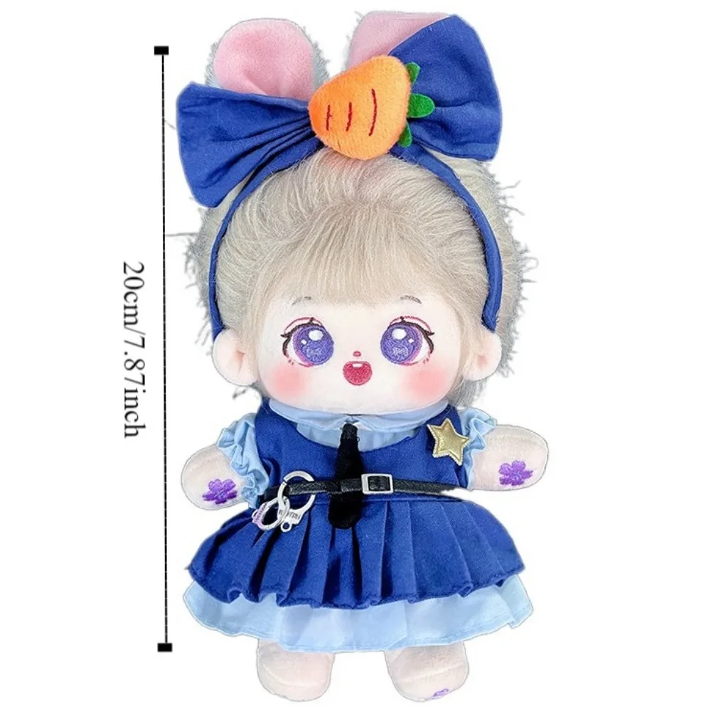 Vêtements de police en coton, motif carotte, lapin en peluche, 20cm, jouets de remplacement