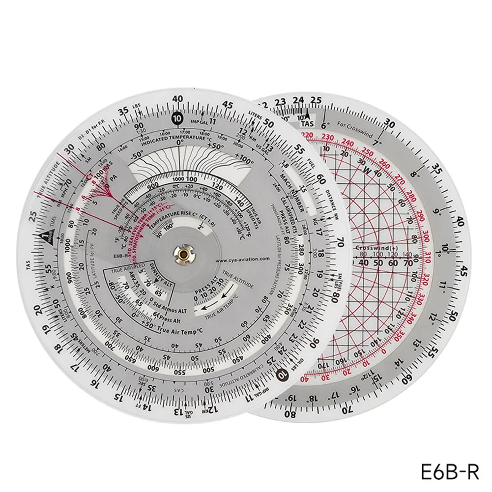 1pc E6B-R Aviation Plotter Flight Computer Aviation Plotter Slide Rule Circular Flight Computer For Aviation Flight Training