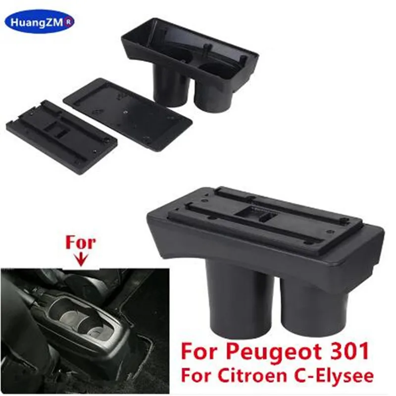 For Peugeot 301 Armrest box For Citroen c-elysee Car Armrest box Storage Box cup holder Dedicated Retrofit Car Accessories