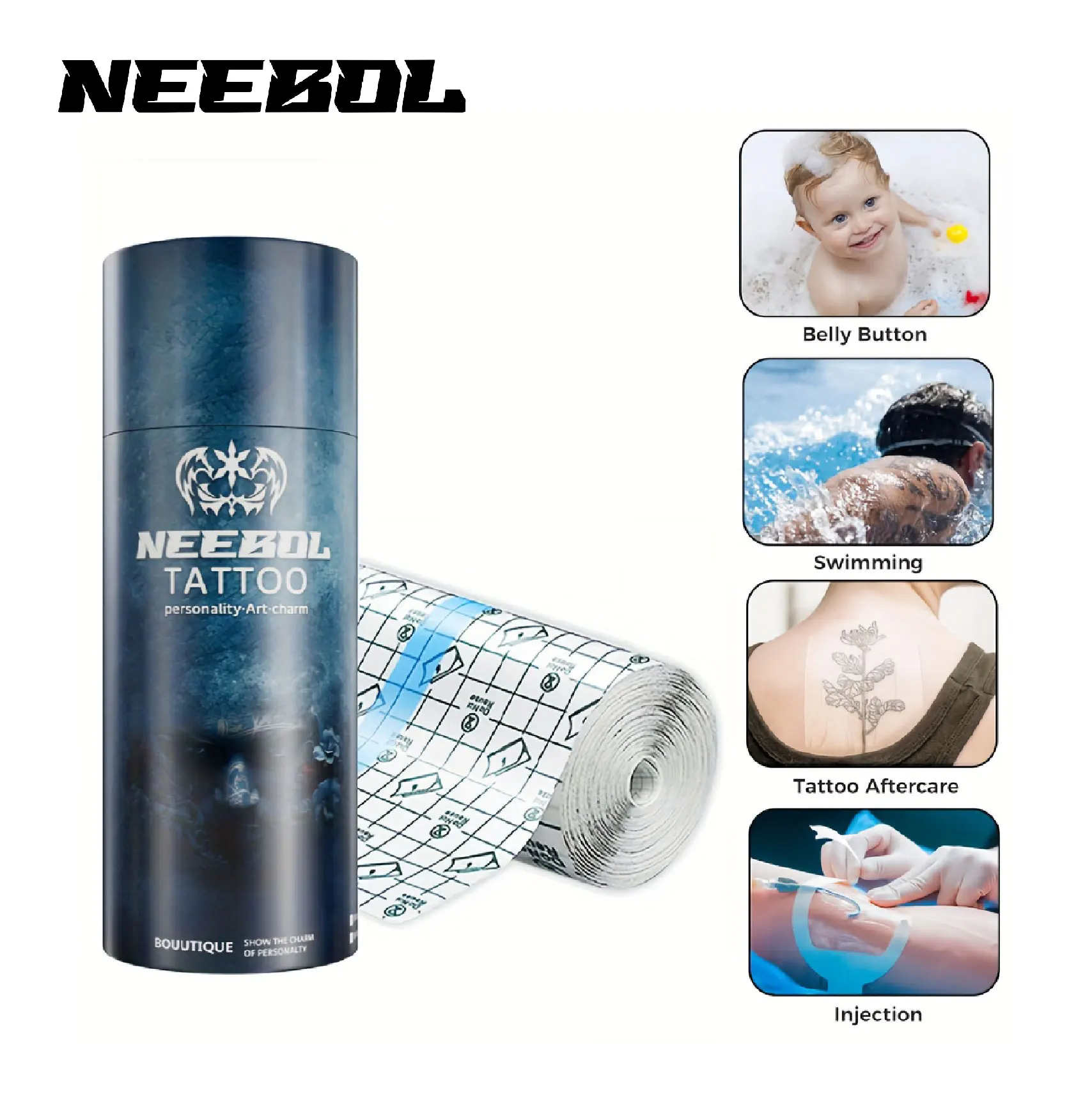 

Защитная лента Neebol, водостойкая клейкая лента для восстановления кожи после ухода, аксессуары для татуировок