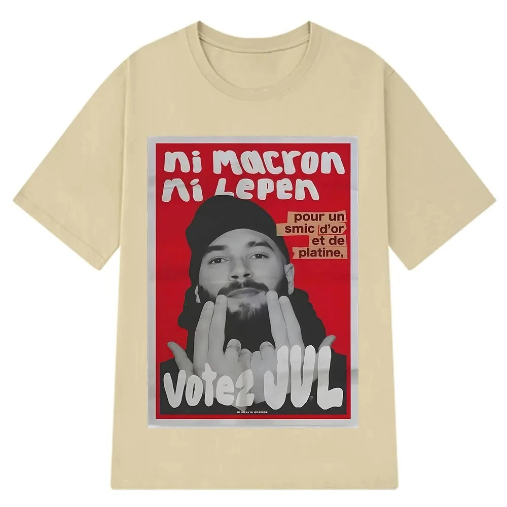 مغني الراب الفرنسي التصويت JUL موضة الرسومات تي شيرت الرجال النساء الهيب هوب تي شيرت قصيرة الأكمام عادية المتضخم تي شيرت الشارع الشهير #2