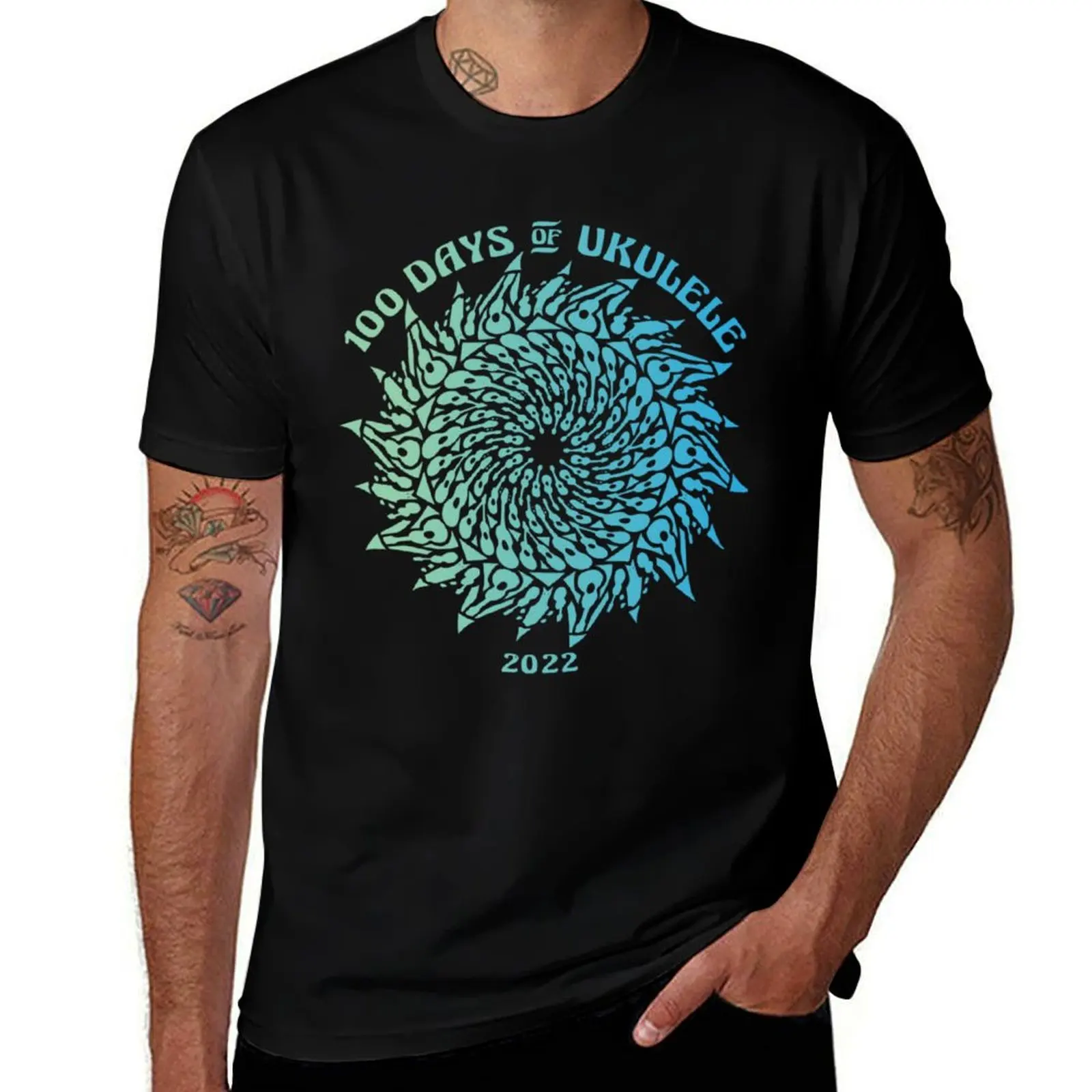 

2022 Mandala 2 Light Gradient - 100 Days of Ukulele Essential T-Shirt tees Men's t-shirts