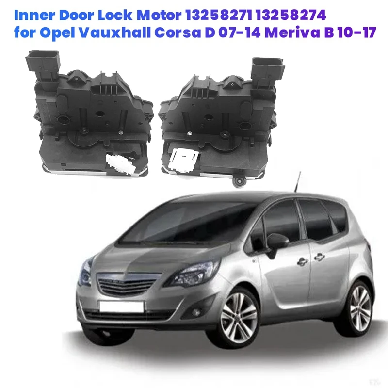 LHD 1Pair Car Inner Door Lock Motor 13258271 13258274 For Opel Vauxhall Corsa D 07-14 Meriva B 10-17 Latch Actuator