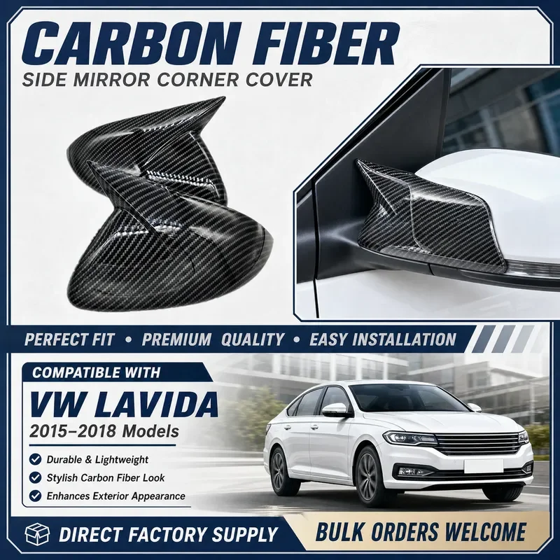 For Volkswagen Lamando 2015-2018 Carbon Fiber Rearview Mirror Cover Devil Ear Shell Car Styling Accessories Modification
