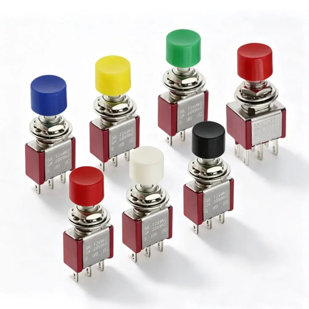 2pcs 3Pin 6Pin PS-102 202 C-NO-NC 6MM Mini Momentary Automatic return Push Button Switch ON-(ON) 2A 250VAC/5A 120VAC