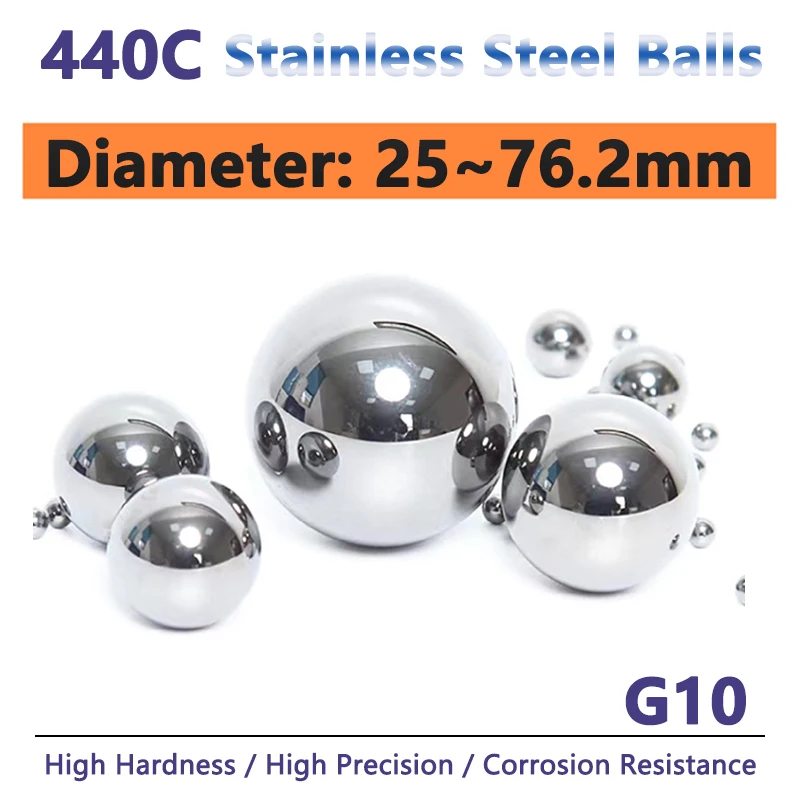 

1pcs Dia 25-76.2mm Solid Steel Balls 440C Stainless Steel G10 Grade Crimp Anti-corrosion High Precision 25/28/29/30/35/36/60mm