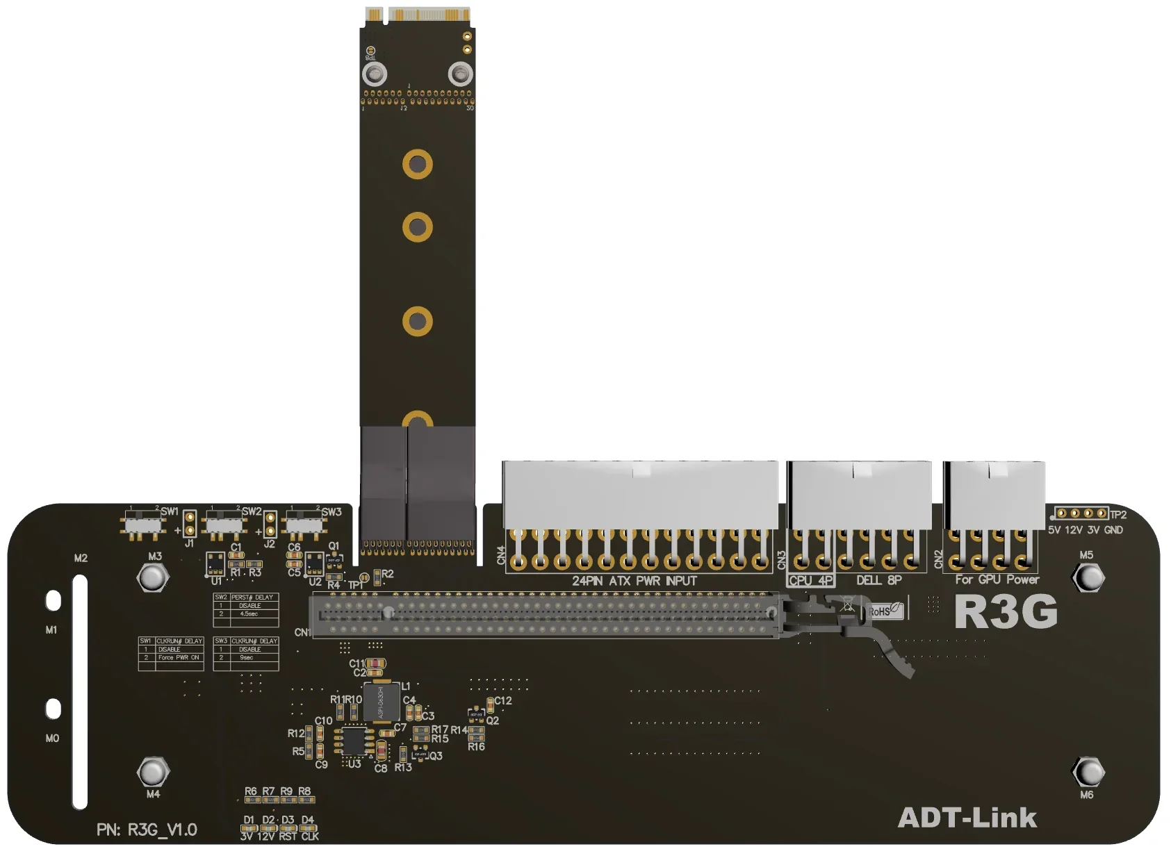 بطاقة رسومات الكمبيوتر المحمول ADT R3G مع محطة إرساء تحويل خارجية M.2 nvme PCIe3.0/4.0x4