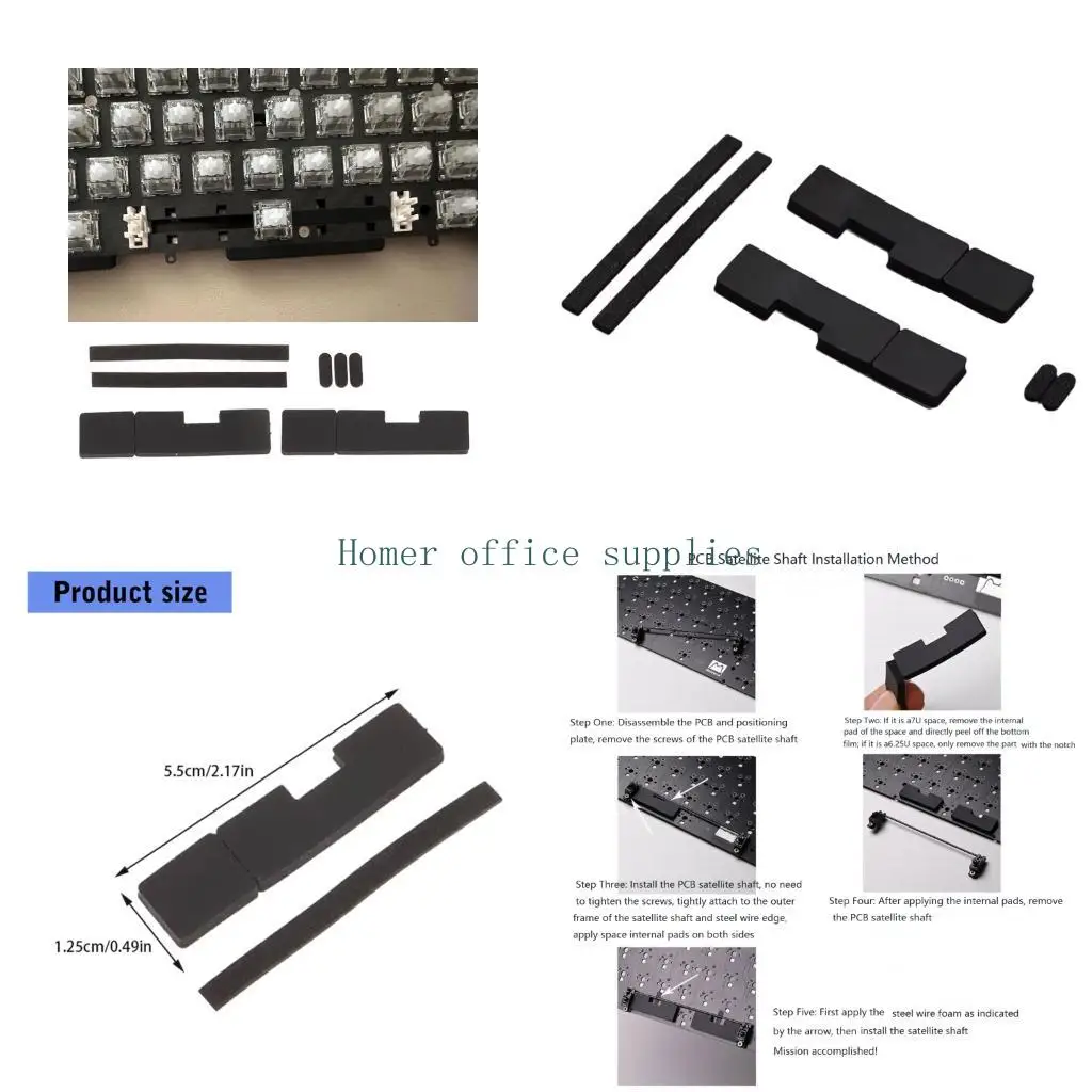 

K43B 6PCS High Elasticity EVA Foam Padding Set For Mechanical Keyboard Stabilizers Noise Absorption