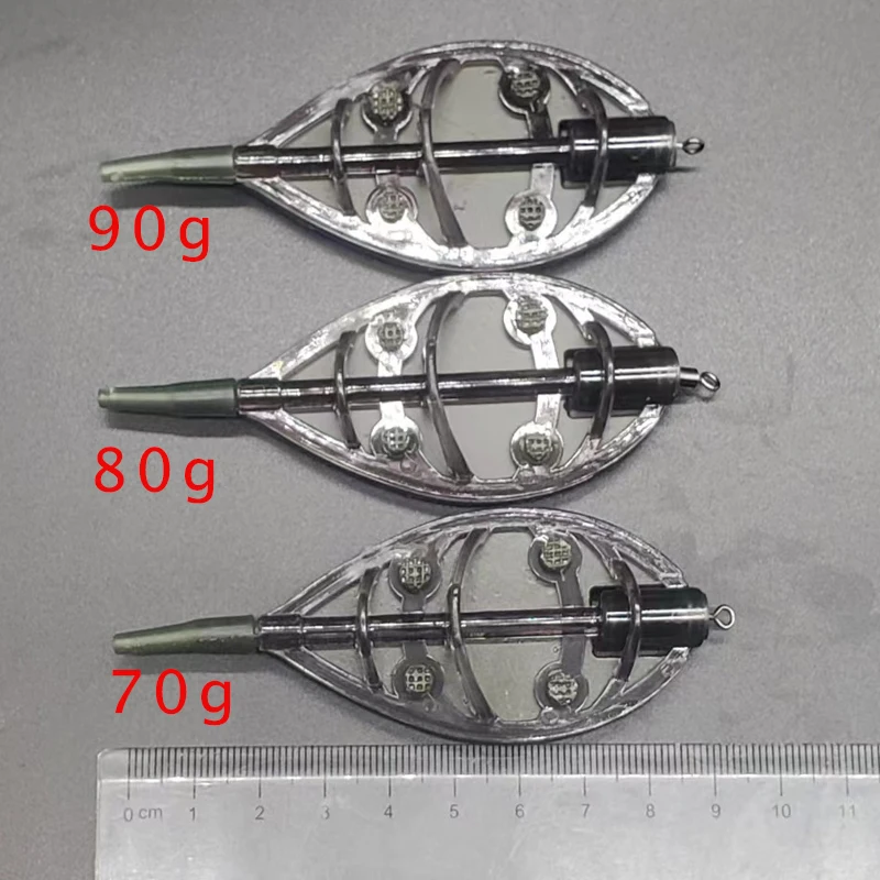 TAKEDO 70g 80g 90g 100g miotacz przynęty sprzęt wędkarski IN-LINE płaska metoda podajnik karpiowy do połowu karpi