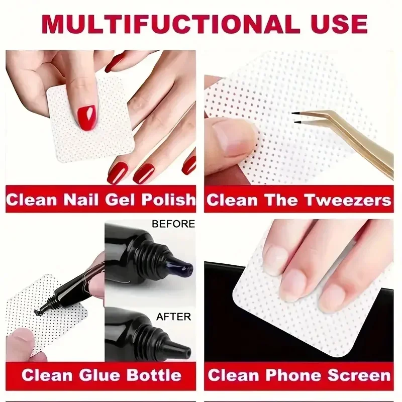 300/600Pcs Non-woven Nail Pads Ultra-Soft Nail Polish Removal - Professional Cleaning Wipes Nail Art Tools for Beauty Salon Use