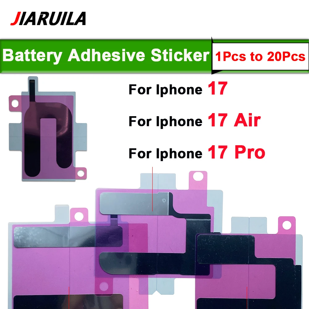 1Pcs to 20Pcs,  Battery Adhesive Sticker For iPhone 17 17Pro 17ProMax 17Air Battery Sticker Glue Double Tape Strip Repair Parts