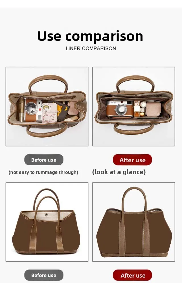 Bag Organizer Insert for Garden Party 30 Nylon Storage Bag Support Handbag Liner Support Bag Shape Neat Storage Bags Accessories