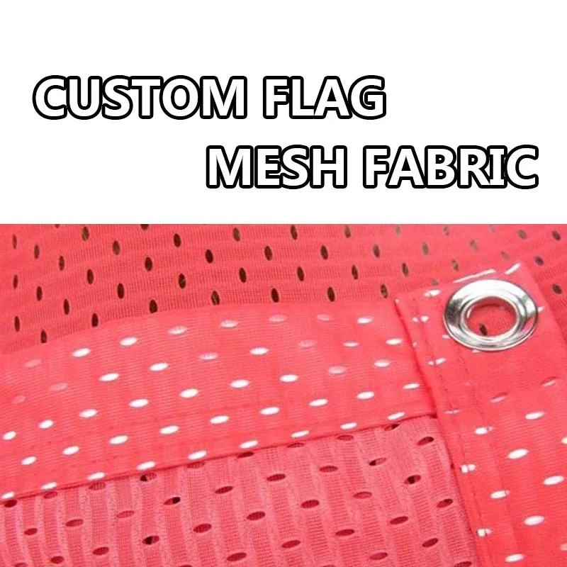 Custom Mesh Fabric Banner With 4 Grommets Durable And Against Strong Wind Single Sided Digital Printing Flag