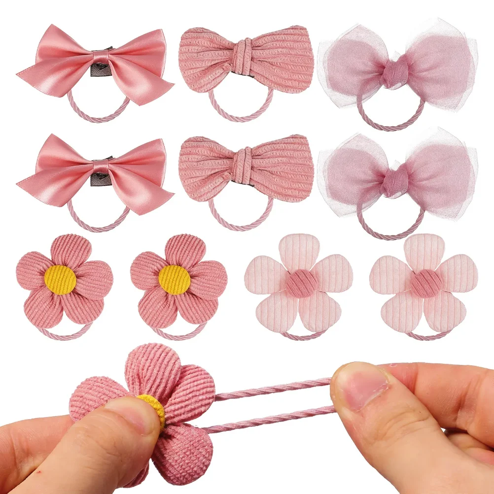 

10Pcs Dog Hair Accessories Cute Elastic Puppy Bows Flower Headwear Grooming Ties Small Dogs Pet Hair Decoration