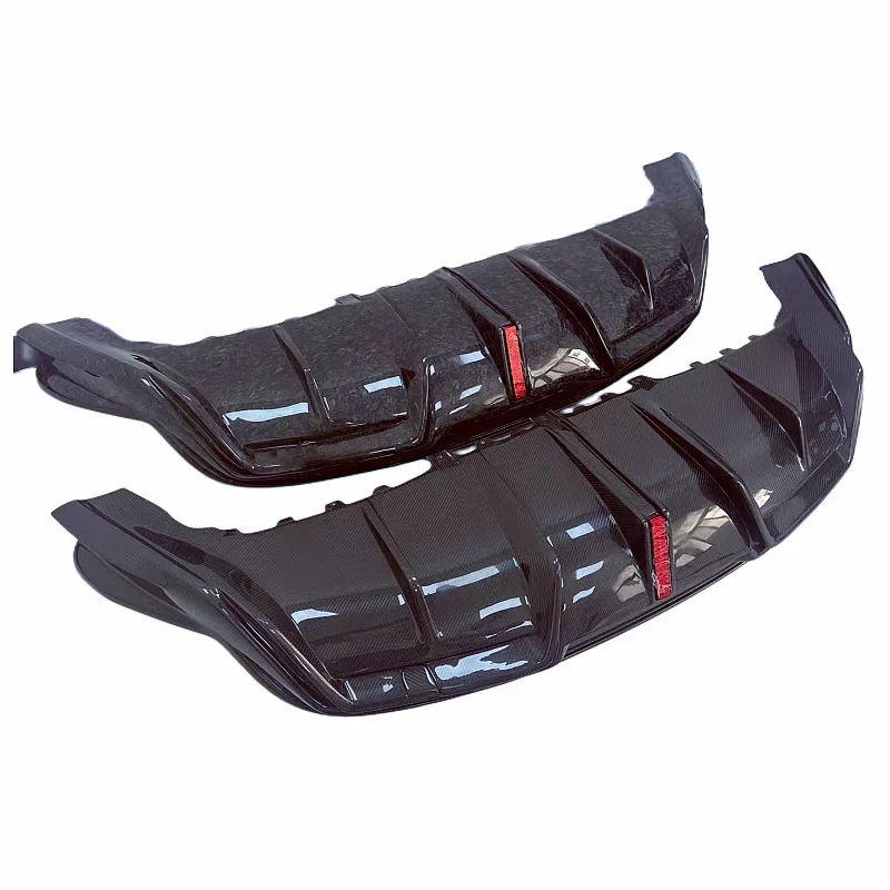 Carbon fiber illuminated rear diffuser suitable for 2021 Model Y IM style body kit front bumper edge side skirts