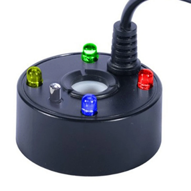 USB 4 LED Ultrasonic Mist Maker with Splash Guard, Indoor Fountain Water Feature Portable Reptile Fogger Air Humidifier-VVBC